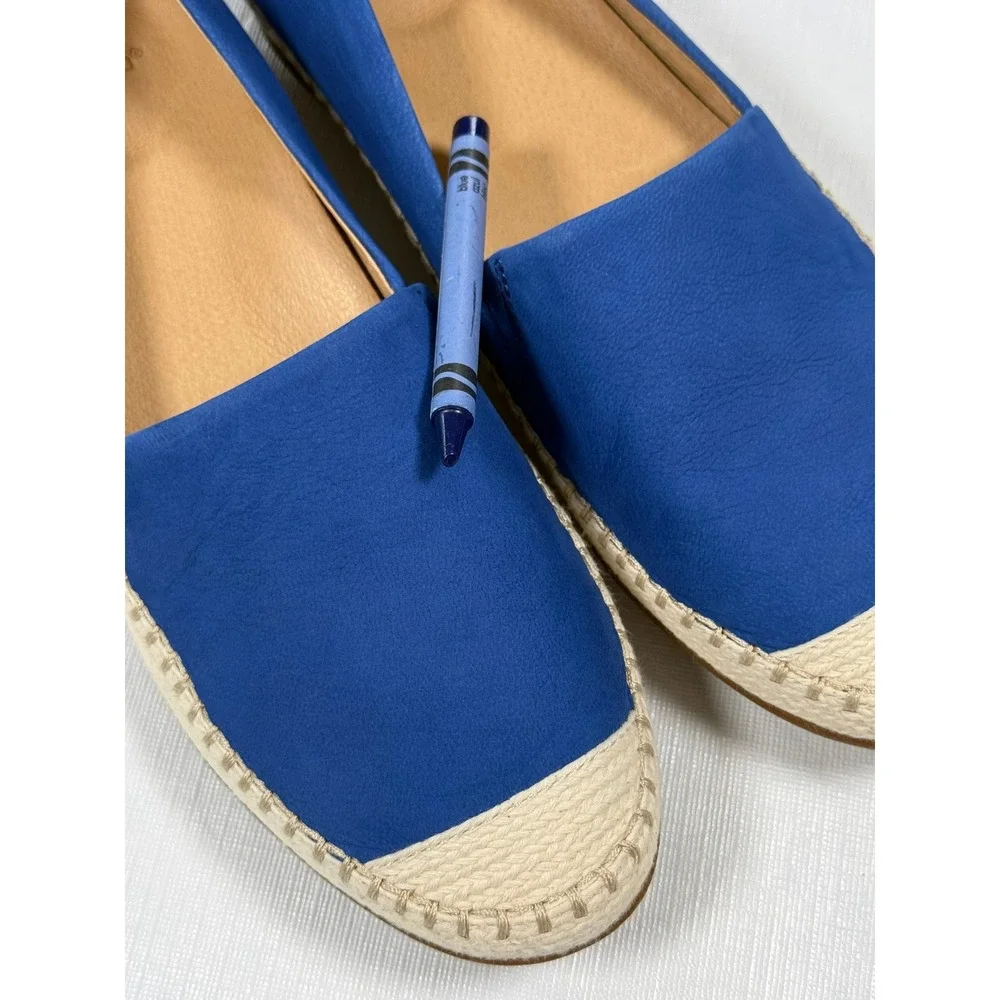 Dansko Espadrille Flats Size 38 Cobalt Blue Lesley Nubuck Slip On‎